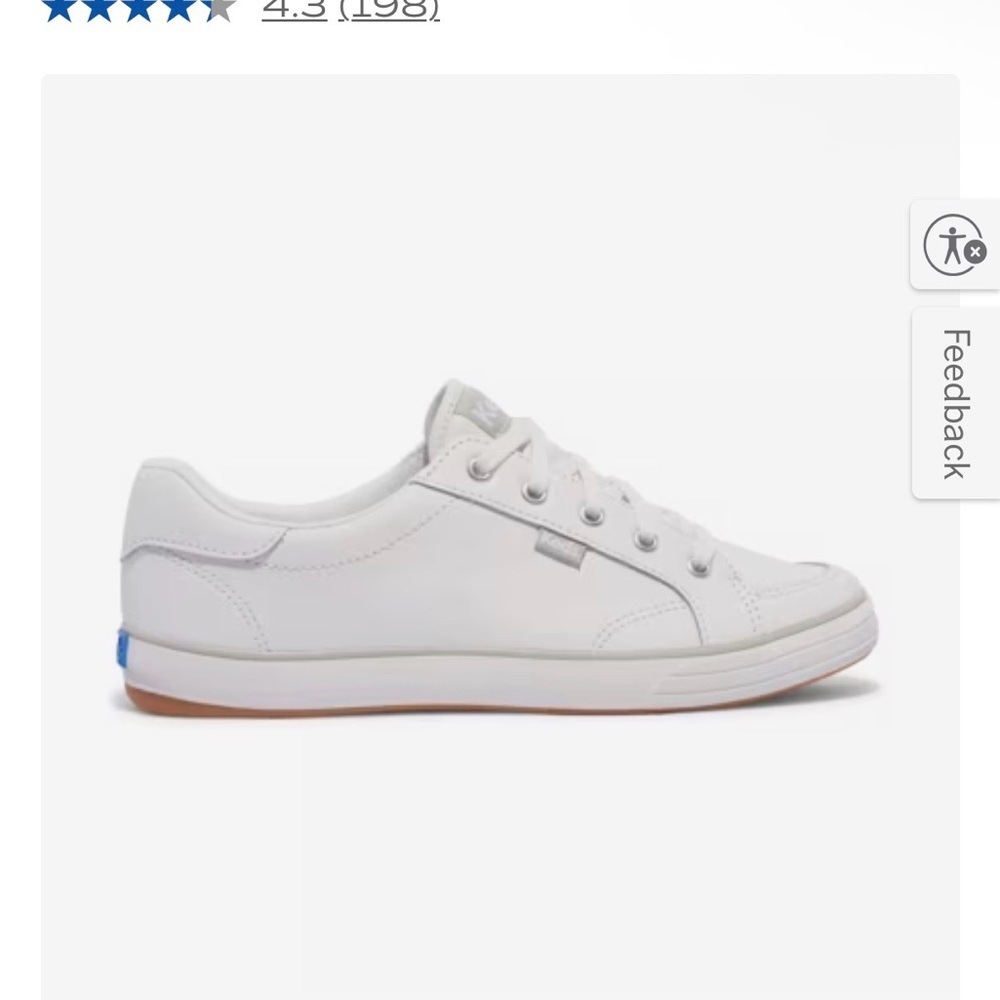 Women’s Keds White Leather Laced Sneakers Size 8.5